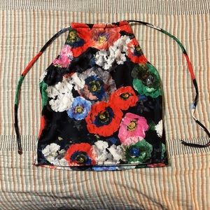 Kortni Jeane poppy printed halter swim top